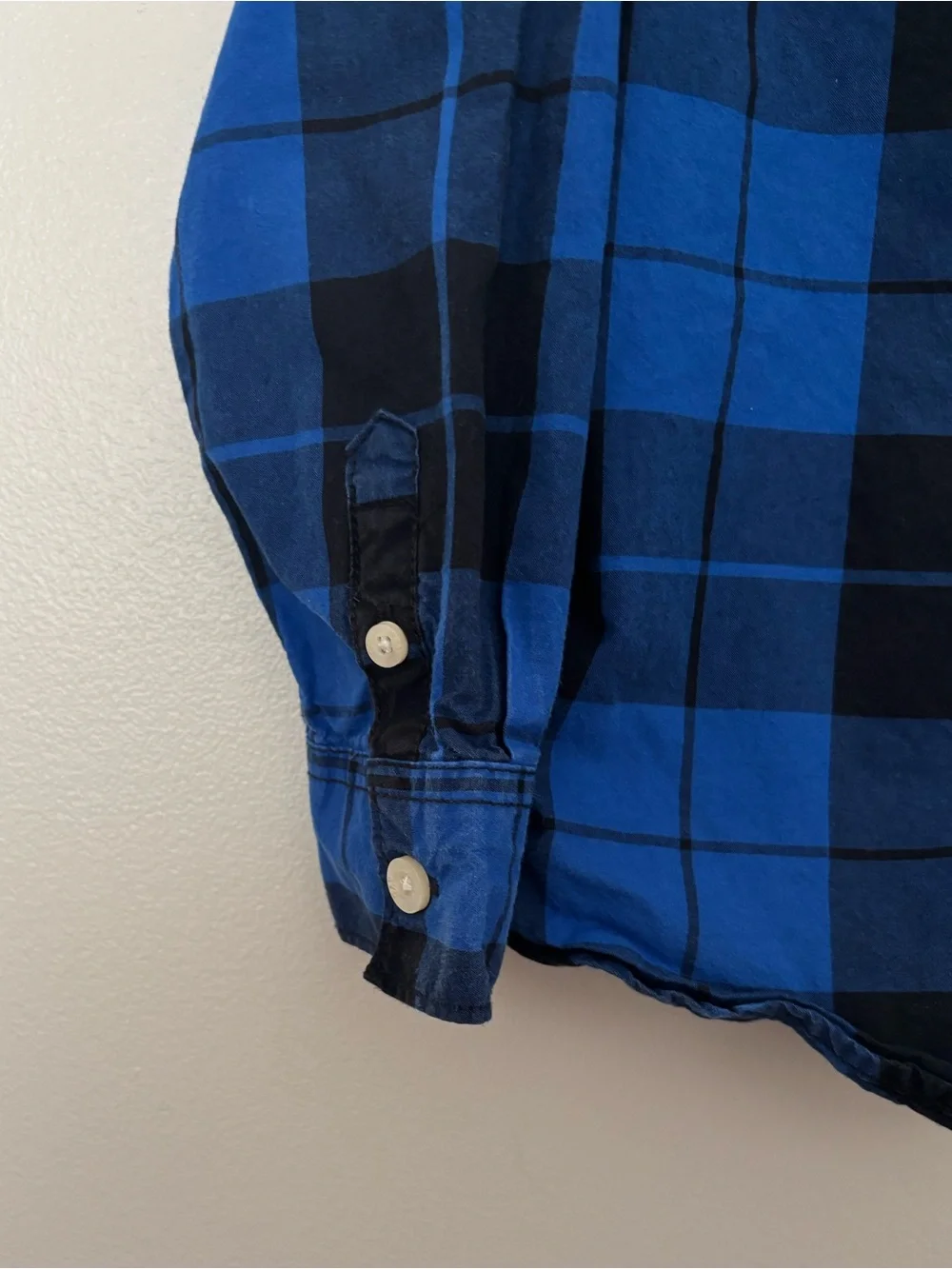GAP Blue and Black Plaid Button-Down Shirt | 5Y